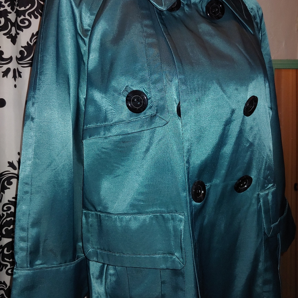 Blue satin jacket - Picture 3 of 8